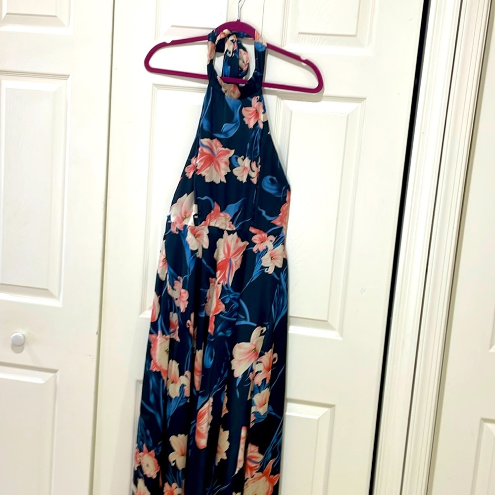 Lulu satin floral maxi dress